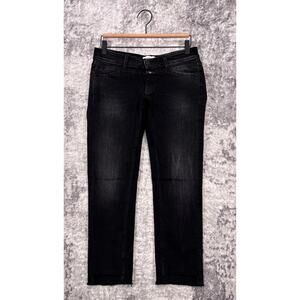 CLOSED Jeans 27 Womens Starlet Low Rise Skinny Raw Step Hem Black Wash Denim
